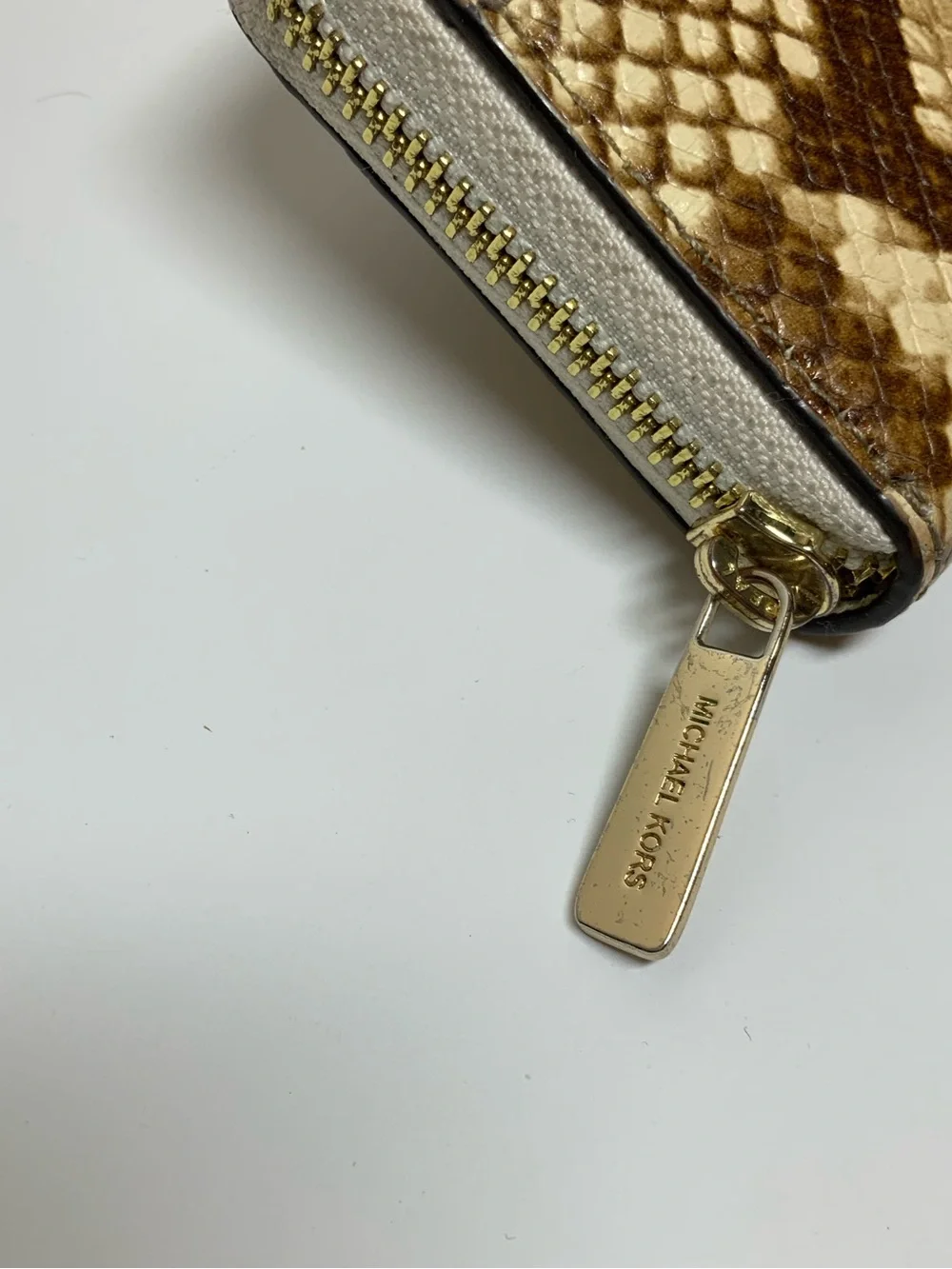 Michael Kors Jet Set Travel Python-Embossed Leather Zip Wallet